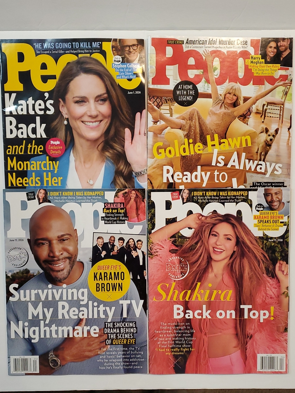 People Magazine Lot Of 4 2026 Kate Middleton Goldie Hawn Shakira Karamo Brown